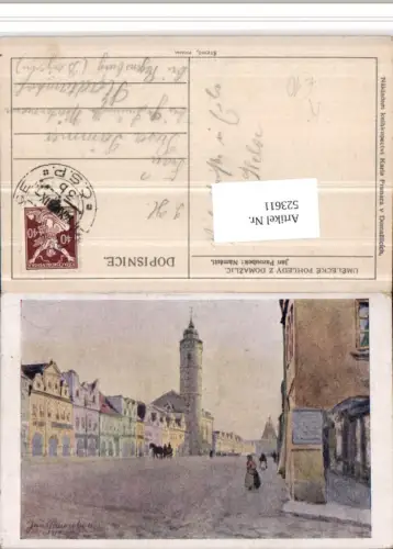 523611,Künstler AK Jan Paroubek Domazlice Taus Namesti Straße