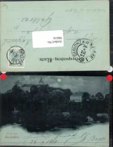 98616,Mond Litho Gruss aus Grafenstein Grottau Hradek nad Nisou 1898