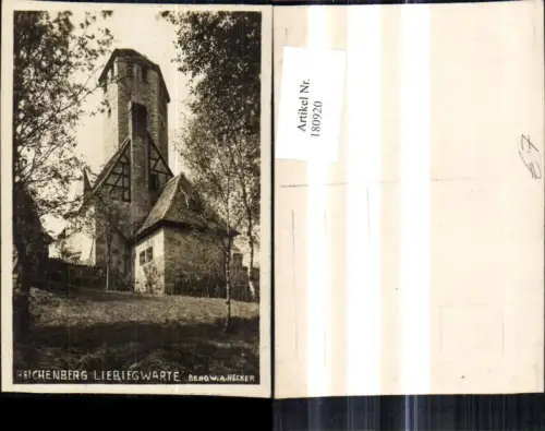 180920,Reichenberg Foto Ak Liebiegwarte Turm Bergwirt Anton Hecker