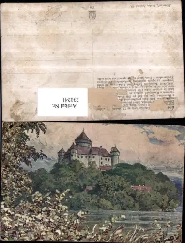 230241,Künstler AK Schloss Konopiste Partie