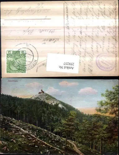 259257,Jeschken Jested b. Liberec Reichenberg Blick auf d. Jeschkenhaus