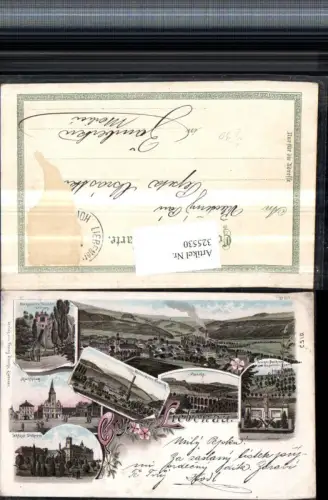325530,Litho Gruß aus Liebenau Hodkovice nad Mohelkou Totale Wollwarenfabrik Marktplatz Schloss