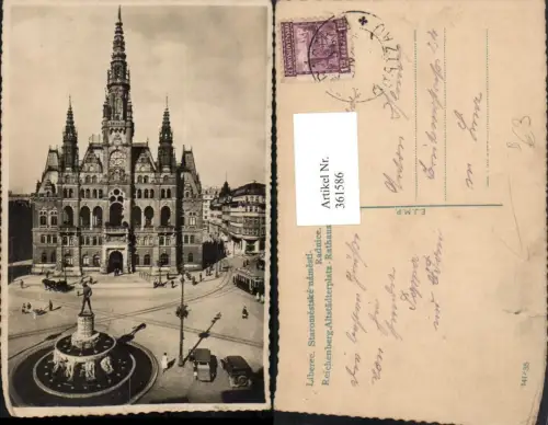 361586,Liberec Reichenberg Staromestske namesti Radnice Altstädterplatz Rathaus Brunnen
