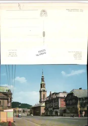 523251,Novy Bor Haida Stred mesta Straßenansicht Kirche