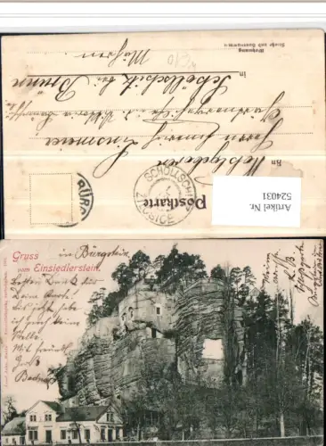 524031,Gruß vom Einsiedlerstein b. Sloup v Cechach Bürgstein