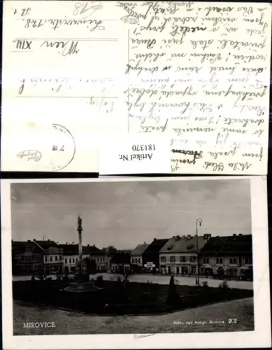 181370,Südböhmen Foto Ak Mirovice Ansicht Platz Statue