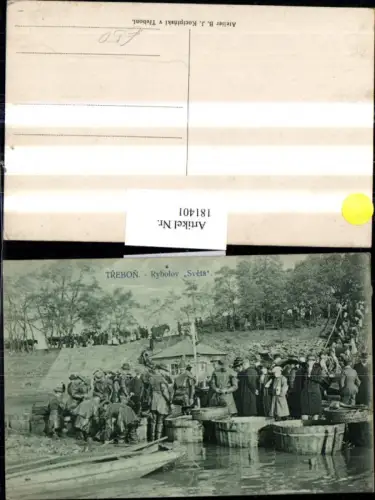 181401,Südböhmen Trebon Rybolov Sveta Ruderboot Boot Fässer Personen