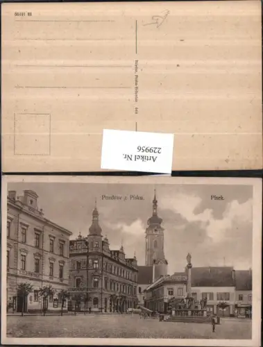 229956,Pozdrav z Pisku Pisek Hauptplatz Platz Turm Säule