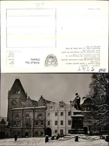 256491,Tabor Das Zizka-Denkmal m. Rathaus Turm Winterbild