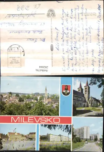 282844,Milevsko Mühlhausen Totale Kirche Hauptplatz Gebäude Mehrbildkarte
