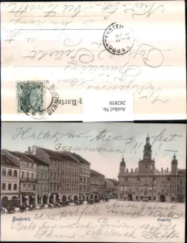 282858,Budweis Ceske Budejovice Ringplatz Geschäfte Rathaus