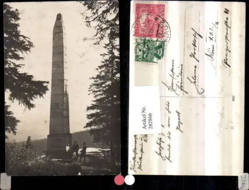282866,Plöckenstein b. Nova Pec Adalbert Stifter Denkmal Obelisk
