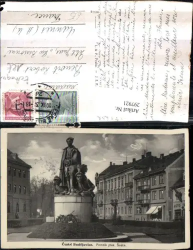 297921,Ceske Budejovice Budweis Pomnik pluk. Svece Denkmal