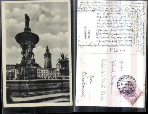 297987,Ceske Budejovice Budweis Brunnen am Marktplatz