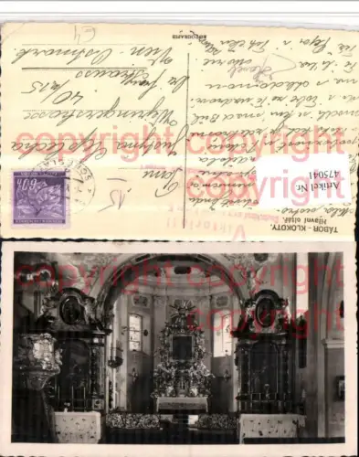 475041,Tabor Kloster Klokoty Hlavni oltar Kirche Innenansicht