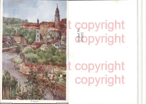 475052,Künstler AK E. F. Hofecker Krummau Cesky Krumlov Totale