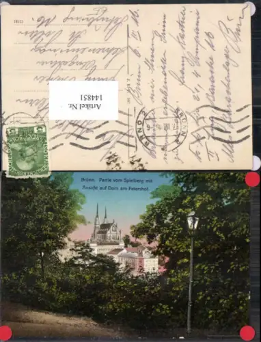 144851,Brünn Brno Partie vom Spielberg Petershof 1915