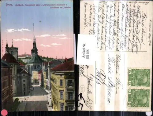 181156,Südmähren Brno Brünn Spilberk Jezovitska ulive s garnisonuim kostelem s Chramem sv. Jakuba