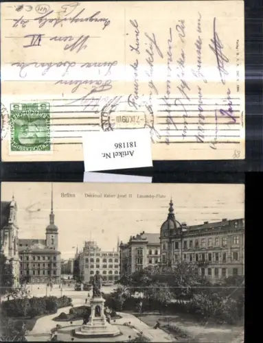 181186,Südmähren Brünn Brno Denkmal Kaiser Josef 2. Lazansky-Platz