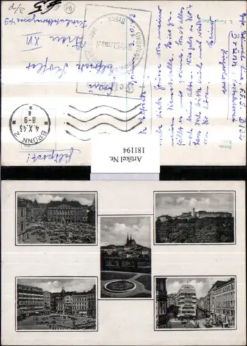 181194,Südmähren Brünn Brno Hauptplatz Markt Ortsansicht Mehrbildkarte