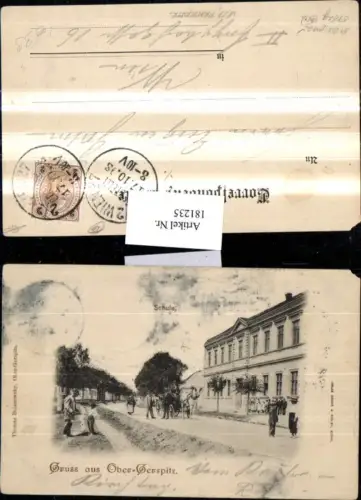 181235,Südmähren Gruß aus Ober-Gerspitz Horni Herspice b. Brünn Brno Schule Straßenansicht
