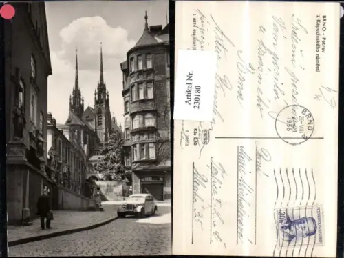 230180,Brno Brünn Petrov z Kapucinskeho namesti Kirche Automobil