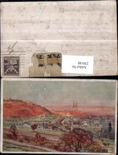 230188,Künstler AK J. Setelik Brünn Brno Totale v. Spielberg