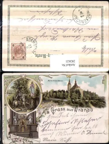 282621,Litho AK Gruß aus Wranau Vranov u Brna Marienkirche Hochaltar Ursprung Mehrbildkarte