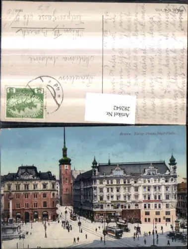 282642,Brünn Brno Kaiser-Franz-Josef-Platz Straßenansicht Kirche