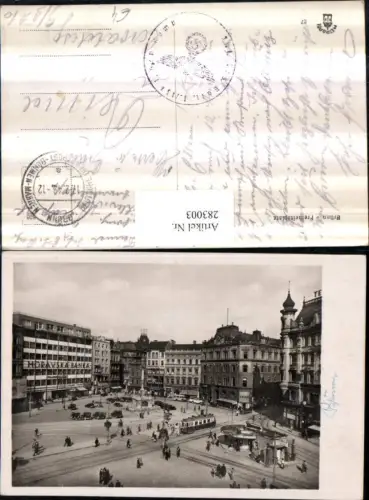 283003,Brünn Brno Freiheitsplatz Platz Straßenbahn Geschäfte Moravska Banka