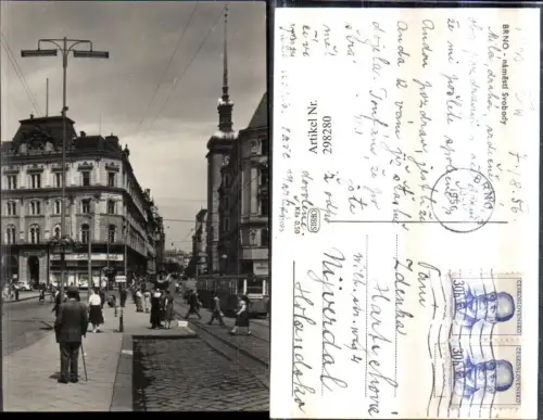 298280,Brno Brünn namesti Svobody Straßenansicht Straßenbahn Nr. 220