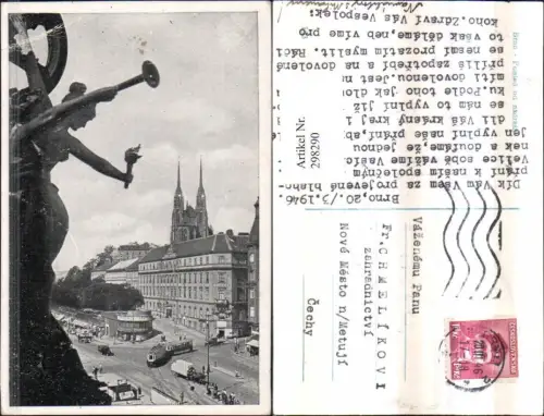 298290,Brno Brünn Hotel Kirche Straßenbahn Statue