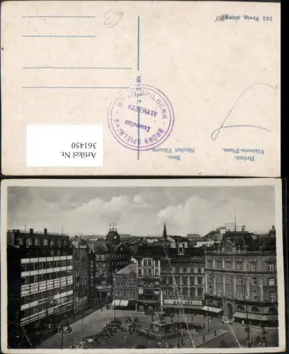 361450,Brno Brünn Namesti Viktoria Viktoria-Platz Säule Geschäfte