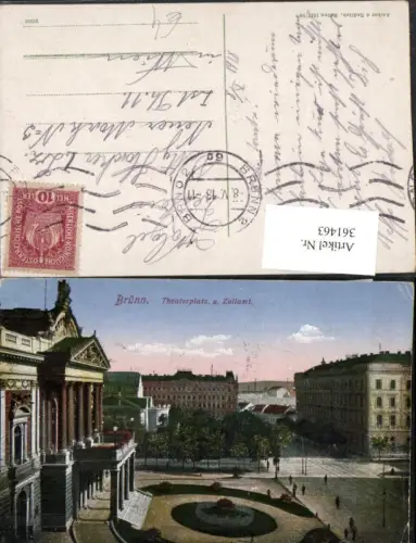 361463,Brno Brünn Theaterplatz Theater und Zollamt
