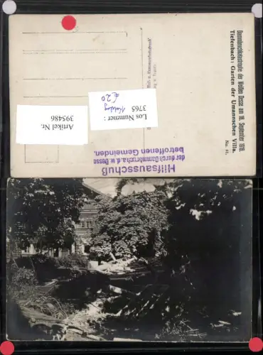 395486,Foto AK Desna Potocna Tiefenbach Umannschen Villa Dammbruchkatastrophe Weißen Desse 1916