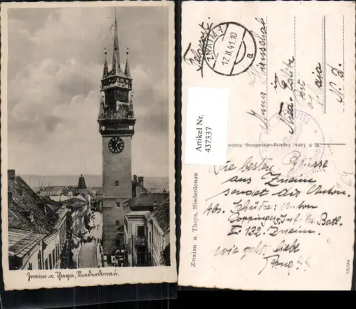 437337,Znaim an d. Thaya Znojmo Rathaus Turm Feldpost Infanterie-Ersatz-Bataillon 132