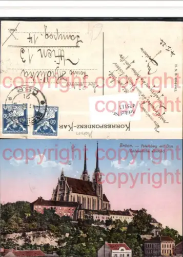 475113,Brünn Brno Petersberg m. Dom Kirche
