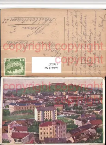 476027,Künstler AK Brno Brünn Teilansicht m. Spielberg Spilberk