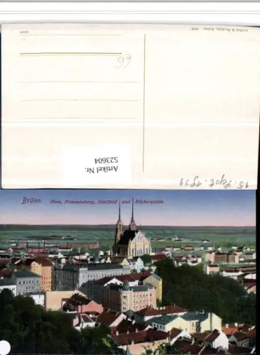 523604,Brünn Brno Dom Franzensberg Stadthof u. Bäckergasse