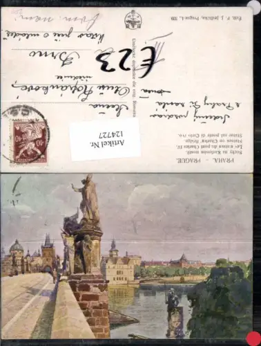 124727,Stadt Prag Praha Statue auf Karlsbrücke Jaroslav Jedlicka