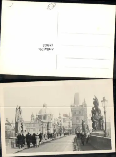 125633,Fotokarte Prag Praha Brücke Leute
