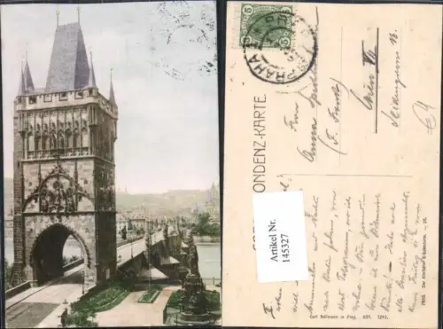 145327,Stadt Prag Praha Altstadt Brückenturm 1901