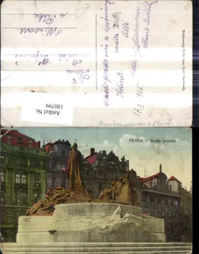 180799,Prag Praha Husuv pomnik Denkmal