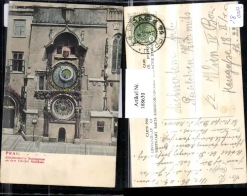 188630,Prag Altböhmisches Horologium a. d. Altstädtischen Rathaus Detailansicht