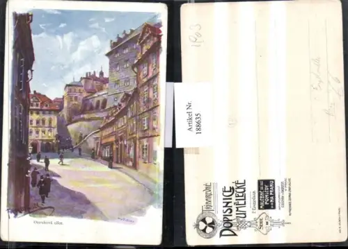 188635,Künstler AK F. Engelmüller Prag Ostruhova ulice Straßenansicht