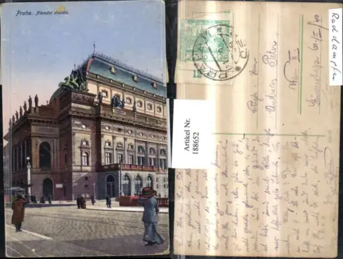 188652,Prag Praha Narodni divadlo Gebäude Straßenansicht