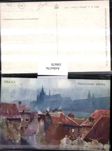 188670,Künstler AK Jan Spacila Prag Praha Malostranske strechy Ortsansicht