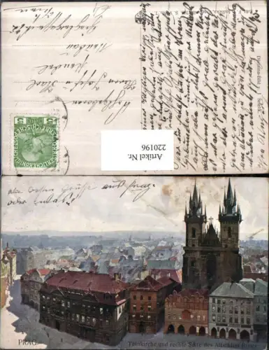 220196,Prag Praha Teinkirche Kirche rechte Seite d. Altstädter Rings