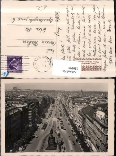 220198,Prag Praha Teilansicht Wenzelsplatz Platz m. Denkmal
