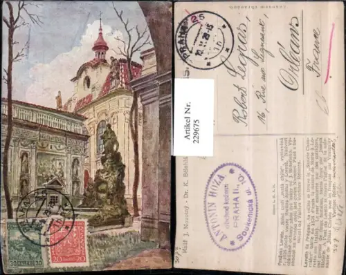 229675,Künstler AK Dr. K. Belohlavek Prag Praha Lorettokapelle